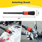 focopot Motorcycle Cleaning Kit 6 Pack with Easy Reach Brush,Tire Brush,Wool Wash Mitt,Chain Brush,Detailing Brush and Microfiber Towel for Cleaning Motorcycle Mudguard,Rims,Exhaust,Frame