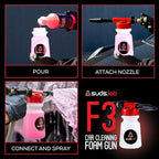Suds Lab F3 Car Cleaning Foam Gun, Adjustable Foam Nozzle, Connect to Any Garden Hose, Clean Dirt and Dust, Home Car Washing