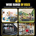 MIKKUPPA Car Trunk Organizer - 70L Collapsible Trunk Organizer for Groceries, Car Storage Organizers for SUV Auto Truck Van with Non Slip Bottom (Gray)