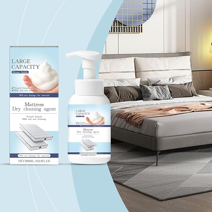 Mattress Cleaner and Stain Remover, Powerful Mattress Dry Cleaning Foam, No-Scrub Gentle Cleaner Spray for Bed, Couch, Carpet & Upholstery, Car Seat& Rugs (2)
