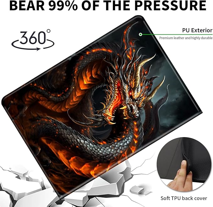 for Kindle Paperwhite Case,6" Kindle Paperwhite 4 10th Generation Case 2018 & Kindle Paperwhite Signature Edition,Leather Slim Adjustable Stand Cover Auto Wake/Sleep,Red Fire Dragon
