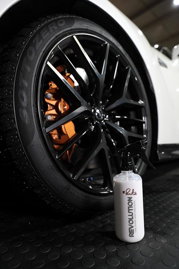 SudzBox Revolution Tire Shine & Trim Dressing | Works on Vinyl, Rubber, and Plastic - Works on Cars, Trucks, SUV's, Boats, + More! 16 oz.