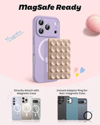 amBand Magnetic Suction Phone Mount Trendy Stocking Stuffers for Men Women Dad Mom Adults, Removable Brown Octo Cup Buddy Sticky Holder for Hands-Free Selfie/Video, Milk Tea