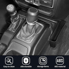 JWWY Gear Shift Storage Box Compatible with 2018-2026+ Jeep Wrangler JL JLU & Gladiator JT 4xe Center Consoles & Organizers Trunk for Jeep Wrangler JL Interior Accessories Fluff Fiber