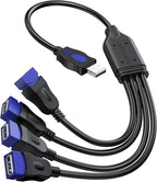 ANDTOBO USB 1 to 4 Splitter, USB 2.0 Y Splitter Charger Cable USB 1 Male to 4 Female Power Cord Extension Hub Cable for PC/PS4/MacBook/Laptop/TV/LED Etc,Navy