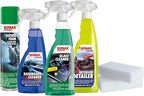 SONAX Premium Auto Interior Kit | 5-Piece Complete Interior Cleaning Set | Dashboard Cleaner, Leather Foam, Upholstery & Carpet Cleaner, Glass Cleaner & Dirt Eraser | Professional Car Detailing Kit