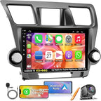 4G+64G Car Radio Stereo for Toyota Highlander 2008-2013, Wireless Carplay&Android Auto with Android 12 Support Bluetooth/Voice Control/GPS/WiFi/Back-up Camera/SWC/FM, 10.2 Inch IPS Touch Screen