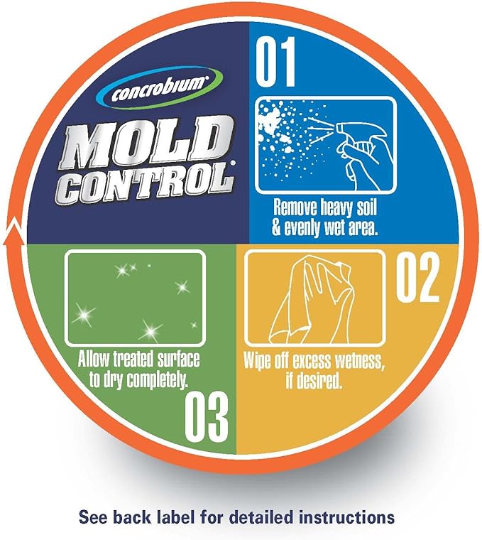 Concrobium Mold Control Spray, 32 oz, Mold and Mildew Cleaner for Hard Surfaces, Helps Eliminate and Prevent Mold and Musty Odors, No Bleach Formula for Indoor and Outdoor Use
