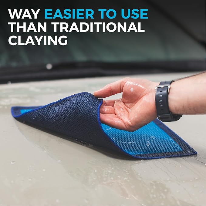 The Rag Company Ultra Clay Towel - Clay Bar Results in Minutes, Smooth Paint Fast, Enhance Gloss & Wax Bond (12"x12")