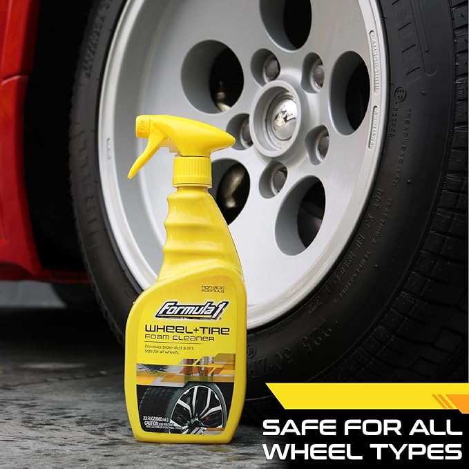 Formula 1 Wheel & Tire Cleaner - Removes Brake Dust and Dirt, Quickly Shines Rims & Tires, Safe for All Cars, Trucks, and Motorcycles (16 oz)