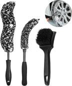Bendable Wheel Brush Kits Soft Microfiber Wheel Cleaner Brush Synthetic Woolies No-Scratch Wheel Cleaning Brush Car Detailing Rim Tire Brush