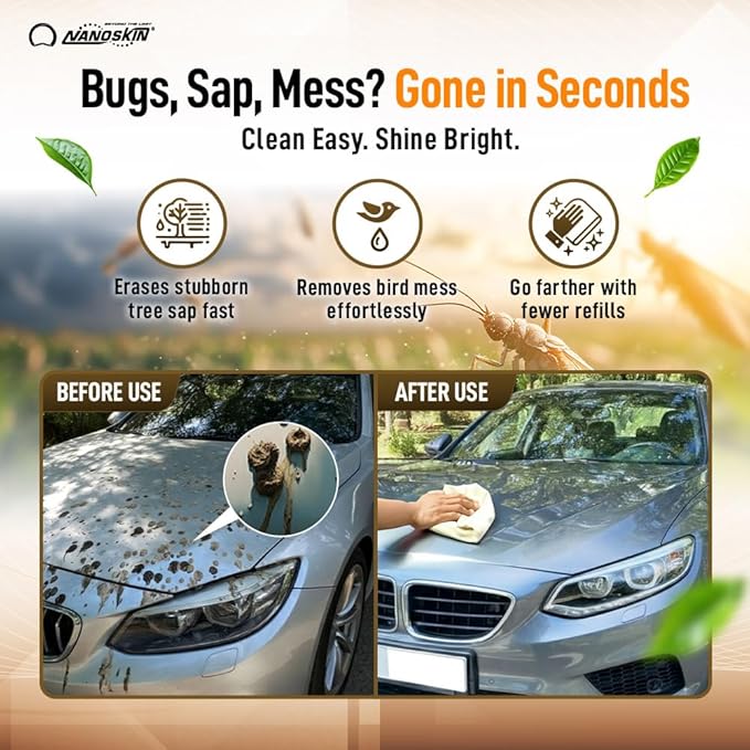 Nanoskin Bug Remover 1 Gallon – Exterior Cleaner & Degreaser for Bug Residue, Grime, Plastic, Metal, Chrome, Windows & Mirrors – Safe for Car Paint, Wax, Clear Coat, Trucks, Motorcycles & RVs