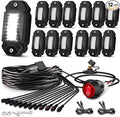 White Rock Lights,LEDMIRCY R2 Pure White Rock Lights Kit with Toggle Switch Wiring Harness 12PCS Luces para Carro for UTV Trucks ATV Underglow Light Trail Rig Under Body High Power Waterproof