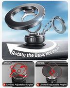 Magnetic Phone Holder for Car 2026 Heavy Duty Model [All Metal] 360° Adjustable Vacuum Suction Car Magsafe Phone Mount Cell Phone Holders for Your Car for iPhone 17 16 Pro Max 15 14 13 12 Plus