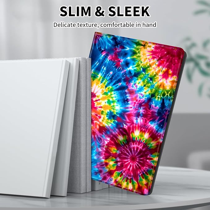 Case for 6" Kindle 11th Generation Case 2024/2022 Release,Leather Slim Folio Adjustable Stand Cover with Auto Wake/Sleep for Basic Kindle 2024/2022 11th Gen e-Reader,Rainbow Color