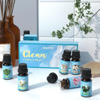 SALKING Clean Fragrance Oils, Premium Essential Oil for Diffuser, Scented Oil Gift Set for Soap Candle Making - Lemongrass, Fresh Cotton, Fresh Linen, Cherry Blossom Soap, Clean Air, Aloe