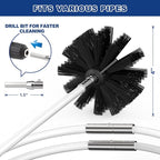 PetOde 35 Feet Dryer Vent Cleaner Kit, Lint Remover, Upgraded Flexible Quick-Snap Brush with Drill Attachment, Extends Up to 35 FEET for Easy Cleaning, Cleaning Tools Use with/Without a Power Drill