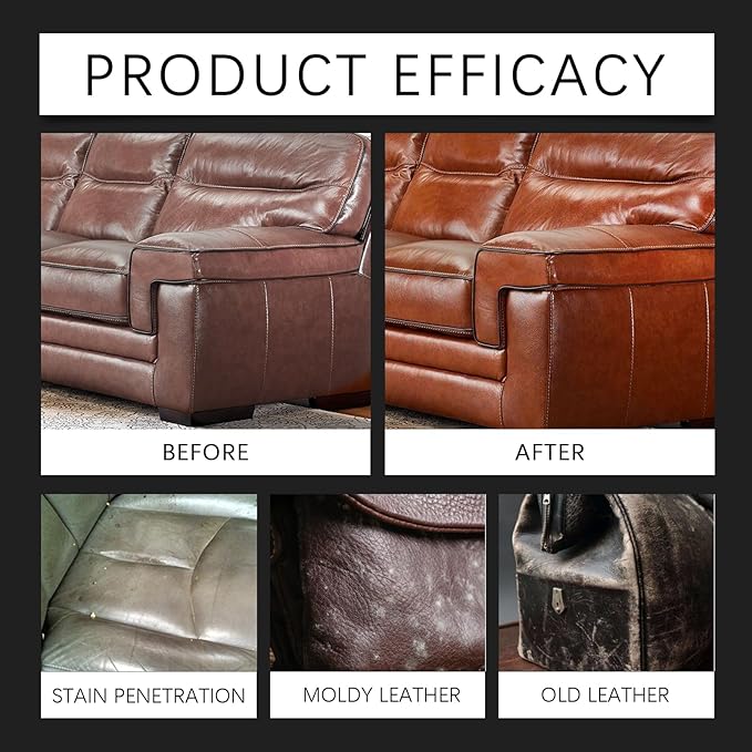 Leather & Furniture Repair Salve with Brush, Original Leathers Recoloring Balm Wood Cleaner, Wood Polish Wax, Household Upholstery Maintenance Kit for Home, Sofa, Car Seats