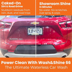 Shinykings Premium WATERLESS Car Wash with Ultra Car Shine Effect California Wash&Shine 66 | Powerful Car Wash Soap for All Surfaces | Scratch-Free & Biodegradable Car Cleaner | 1 GAL