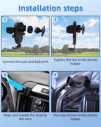 PZK Car Phone Mount for Toyota RAV4 2013-2015 2016 2017 2018 Accessories Custom Air Vent Phone Holder Auto Lock Phone Holder Hands Free 360° Rotation Cell Phone Automobile Cradles