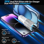 Car Charger, 2 Pack 38W Dual-Port USB-C & USB-A Cigarette Lighter Adapter USBC Car Charger Fast Charging for iPhone16e 16 15 14 13, Samsung S25 S24 S23, Pixel Cargador para Carro Phone Plug