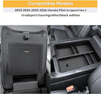 For Honda Pilot Center Console Organizer for 2023 2024 2025 2026 Honda Pilot (lx/sport/ex-l/trailsport/touring/elite/black edition) Middle Armrest Storage Non-Slip Waterproof 2PCS Interior Accessories