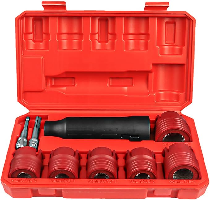 9pcs Automotive Wheel Studs Cleaner Brush Set Car Wheel Hubs Studs Tool Simple to Use for rusts & Debris Removal Car Wheel hub Screw Bolt Rust Removal Brush