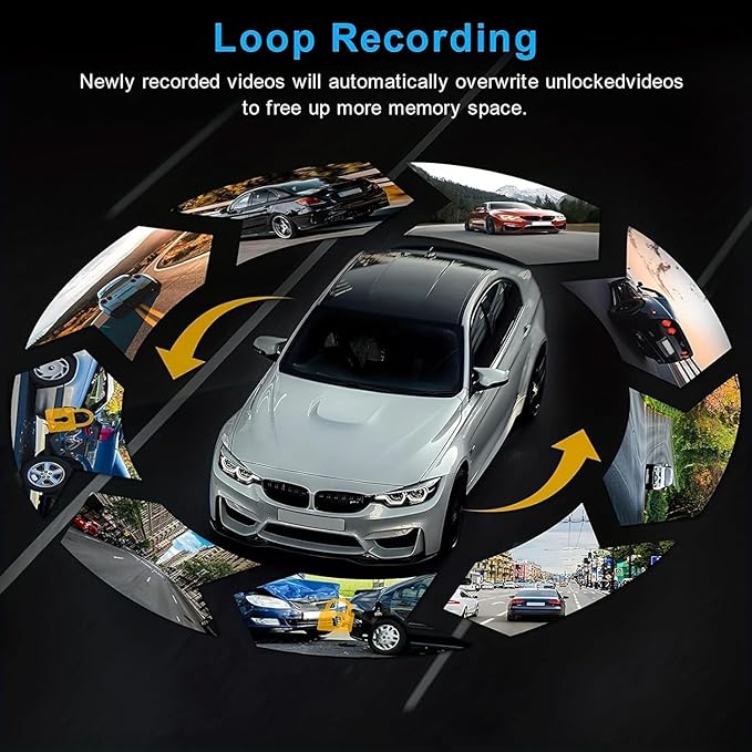 Dash Cam Front and Inside,Dashcams for Cars with 64G Card Traffic Recorder IR Night Vision Loop Recording G-Sensor 24Hr Parking Traffic Recorder(Front/Inside+64G)