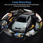 Dash Cam Front and Inside,Dashcams for Cars with 64G Card Traffic Recorder IR Night Vision Loop Recording G-Sensor 24Hr Parking Traffic Recorder(Front/Inside+64G)