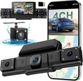 4 Channel Dash Cam,360° All-Around View Front Rear Left Right Inside Car Camera,3" IPS Screen,4-Way Dash Cam with 24H Parking Mode,Built-in GPS,8 IR Night Vision,G-Sensor,Free TF Card Included
