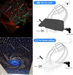 AMKI Dual Color 18W Twinkle&Meteor Starlight Headliner Kit 1000pcs 0.03in 9.8ft+240pcs Pure White Shooting Star,Updated 2 in 1 Starlight Box RGBW Sound Activated Mode for Car Home Decor