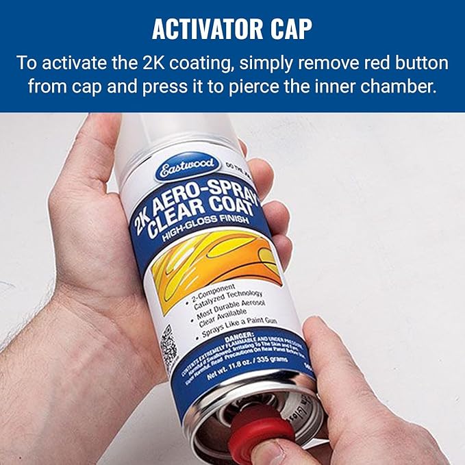 Eastwood 2k Aerosol Spray | Clear Coat Automotive Paint Aerosol Spray with Long-lasting and Durable Finish 11.8 Oz Can | Clear Coat | 12 Pack