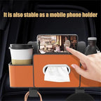 Car Organizers and Storage Box Behind Seat, Large Car Seat Back Organizer for Hold Phone, Drinks, Handbag, Universal Fit for Suv/Sedan (Brown, 1pcs)