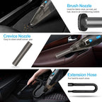 Car Vacuum Cleaner, 12V/106W High Power Handheld Portable Car Vacuum with 16 Ft Cord, Attachments, Filters and Storage Bag, Suitable for Car (Blue Button)