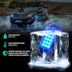 Xprite Bluetooth RGB LED Rock Lights Kit, Multicolor Neon Accent Music Flashing Lighting Underglow Kits with RF Controller for Off-Road, Trucks, Cars, UTV, ATV, SUV, RZR, Motorcycles, Boats - 6 PCS