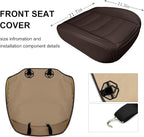 BOPUOVRE Car Seat Cover for Luxury & Comfort - PU Leather, Anti-Slip, Full Wrap Protection with Storage Pocket for Bottom Cushion - Universal Fit for 95% of Vehicles (Coffee Color,2 Piece)