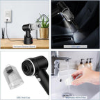 8Kpa Mini Handheld Vacuum Cleaner,120W High Power Cordless Car Vacuum, 2 in 1 Keyboard Vacuum & Air Duster with LED Light & Multi-Nozzles for Car, Computer, Sewing Machine