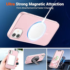SUPFINE Magnetic for iPhone 11 Phone Case with Screen Protector (Compatible with MagSafe) (Military Grade Drop Protection) Translucent Matte Shockproof Phone Cover,Light Pink