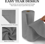 wuyaoyao 50PCS Microfiber Cleaning Cloth Roll, 10"×10" Tear Away Microfiber Towels, Reusable Washable Cloth Paper Towels, Multi-Purpose Cleaning Rags for Car Home Kitchen Garage Shop (Gray)