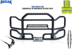 Compatible With Cascadia 2008-2017 Black Front Grille Deer Moose Brush Bumper Guard Large PLUS 22" LED Light Bar, Bracket, Logo, Wipers, License Plate Holder & Frame, Reflective Vest
