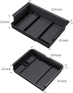 Sinvanho 2PCS Center Console Organizer Compatible with Chevy Silverado/GMC Sierra 2014-2018 1500/2500/3500HD Armrest Box Storage Tray, Truck Accessories, Full Console w/Bucket Seats Only