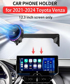 Qi2.2 25W Magnetic Car Mount Charger for Toyota Venza 2021 2022 2023 2024 Accessories, for Fast Charging Cell Phone Holder 12.3 Inch Screen Fixed Clip with Cooling Fan＆54W Fast Adapter