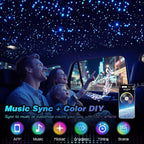 VASTFIRE Starlight Headliner Kit Twinkle + Music Effect,Smart APP/RF Remote Control, Easy DIY Star Headliner kit for Cars & Trucks Home Theaters Bed Room Ceiling Ambient Lighting