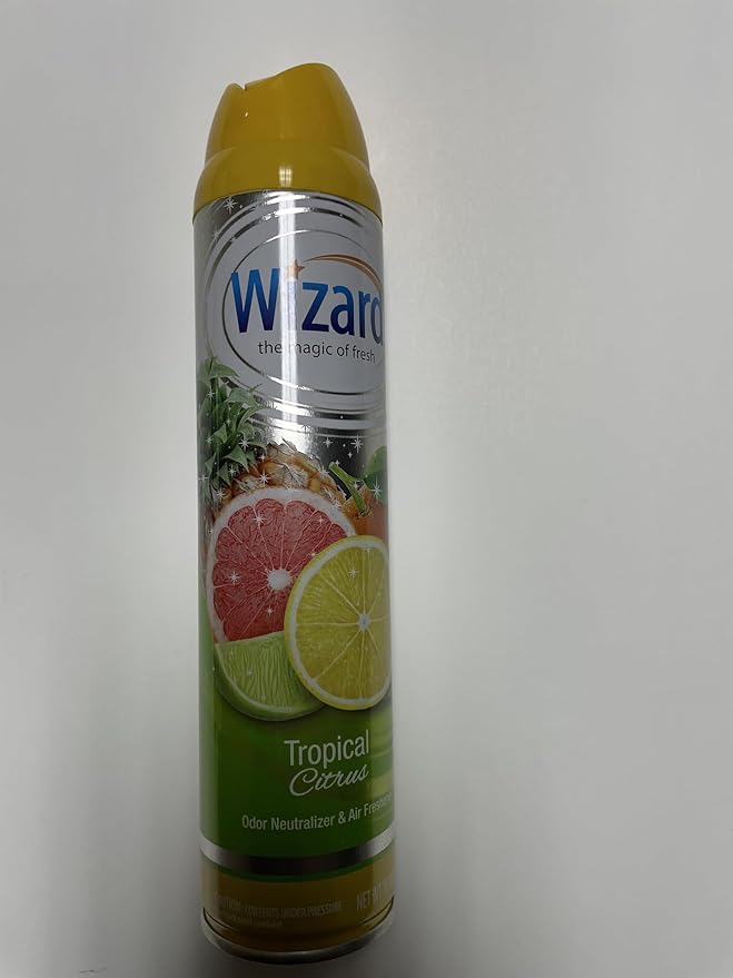 Wizard The Magic of Fresh | Odor Neutralizer & Air Freshener - 10 Oz. Tropical Citrus (Pack of 4) (Packaging May Vary)
