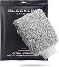 Blackline Microfiber Automotive Wash Mitt -Premium Scratch Free Wash Mitt for Car Cleaning|Car Detailing Accessory Works with Bucket, Car Shampoo, or Foam Cannon | 70%/30% Microfiber Blend, 9"x11"
