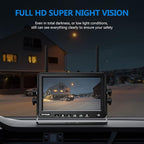 Magnetic Solar Wireless Backup Camera HD1080P 3 Mins DIY Installation DVR 7" IPS Monitor Rechargeable Reverse Camera System for Hitching Gooseneck Horse Trailer Fifth Wheels/Car RV Camper AP7