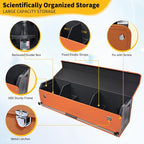 Car Trunk Organizer, Collapsible Sturdy Trunk Storage Container with Lid and Handle Large Leather Car Trunk Storage (Orange, 39.7 x 11.4 x 12.2in)