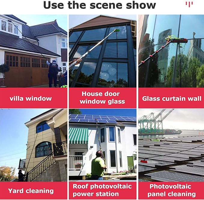 Water Fed Pole Kit Window Cleaning Pole 6M 7.2M 9M 11M Water Fed Telescopic Brush/Extendable for Photovoltaic Panel Trucks,36FT/10.8M (36FT/10.8M)
