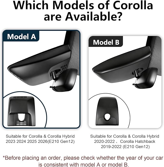 4K Front & 2K Rear 2 Channel HDR Dash Cam, Dual STARVIS 2 IMX678 IMX675, Custom Fit for Toyota Corolla & Hybrid Gen12 E210 2023-2026 (Model A), LE SE XLE XSE etc, 5GHz WiFi, GPS, 128GB Card