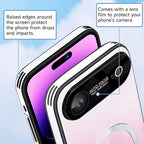 Guppy Compatible with iPhone Air Magnetic Case, with Full Camera Lens Protector [Compatible with MagSafe] Scratch Resistant Gradient Glass Back Cover Phone Case-Pink